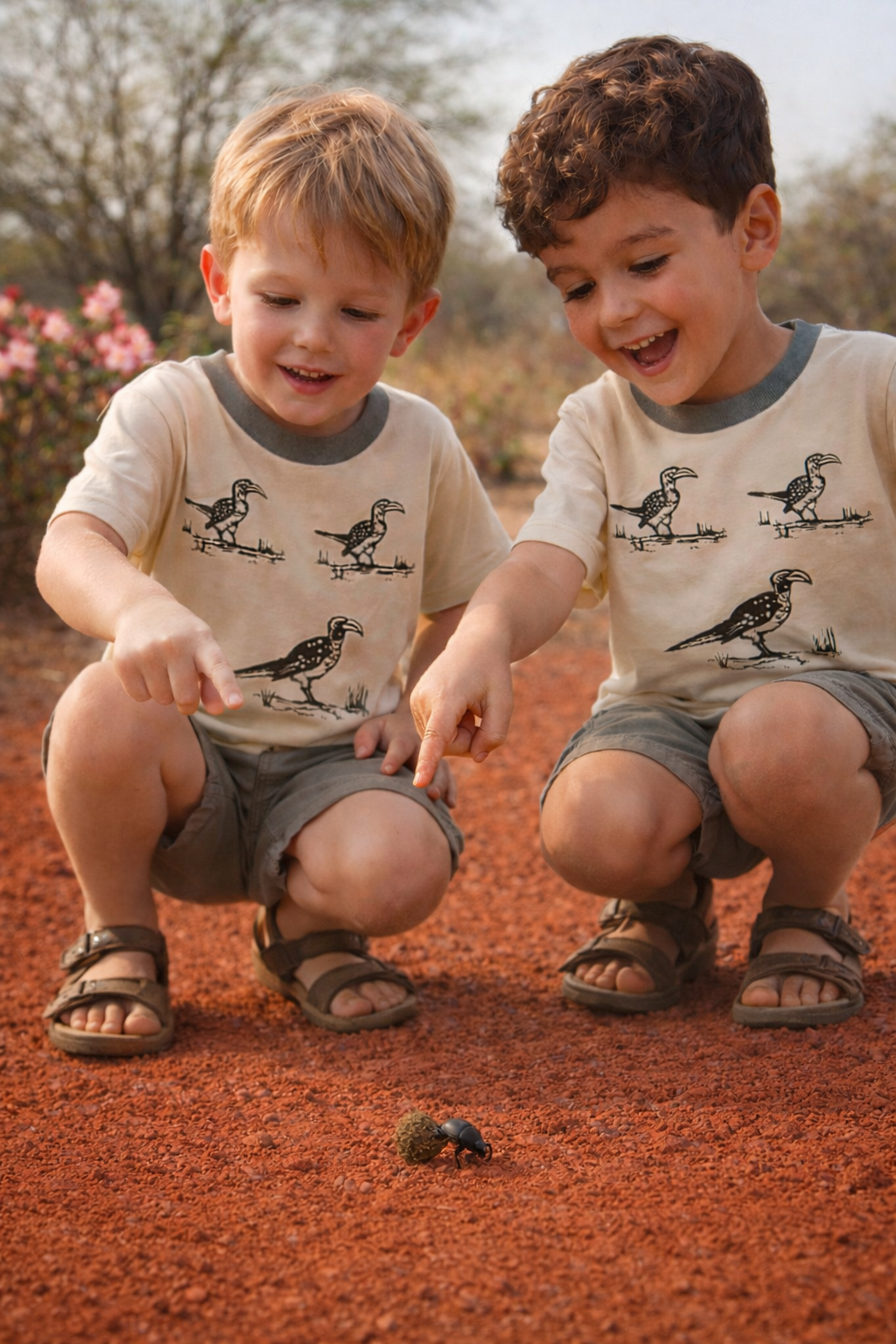 boys hornbills tee modeled